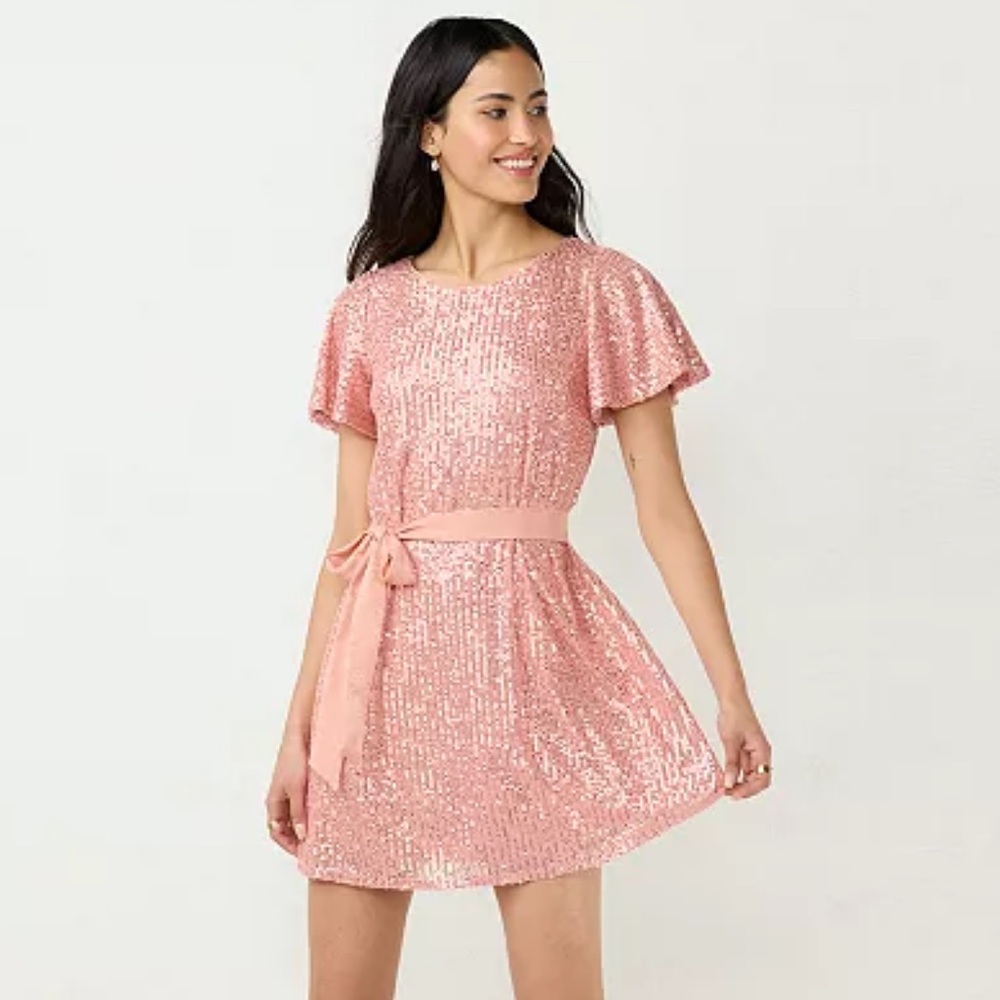 NWT LC Lauren Conrad Sequin T-Shirt Dress Size Medium